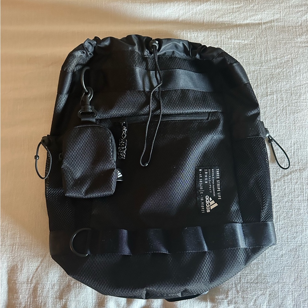 Adidas Backpack (like new!!), black, drawstring top